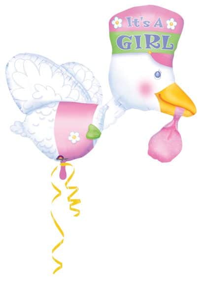 Baby Girl Stork Supershape-0