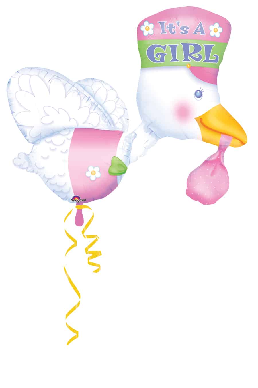 Baby Girl Stork Supershape-0