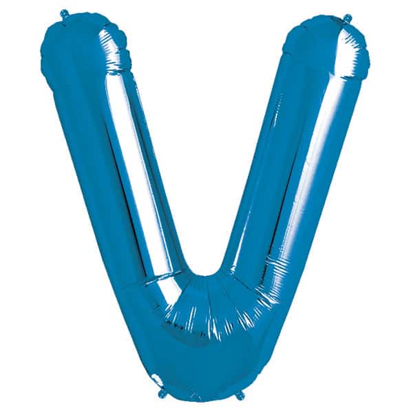 Blue Foil Letter V-0