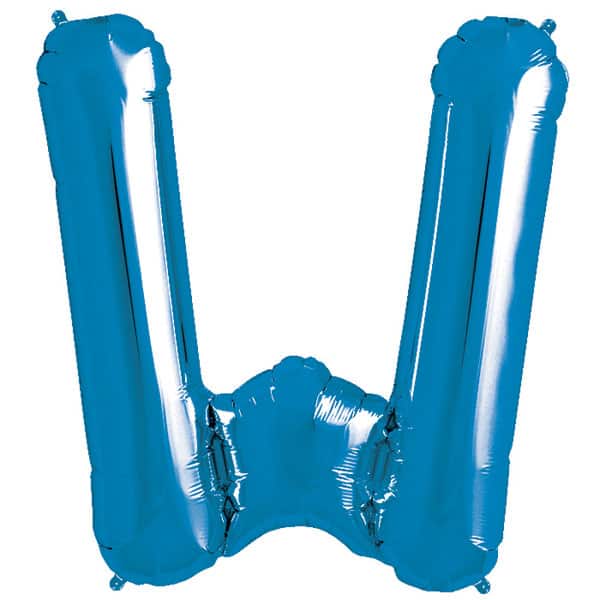 Blue Foil Letter W-0