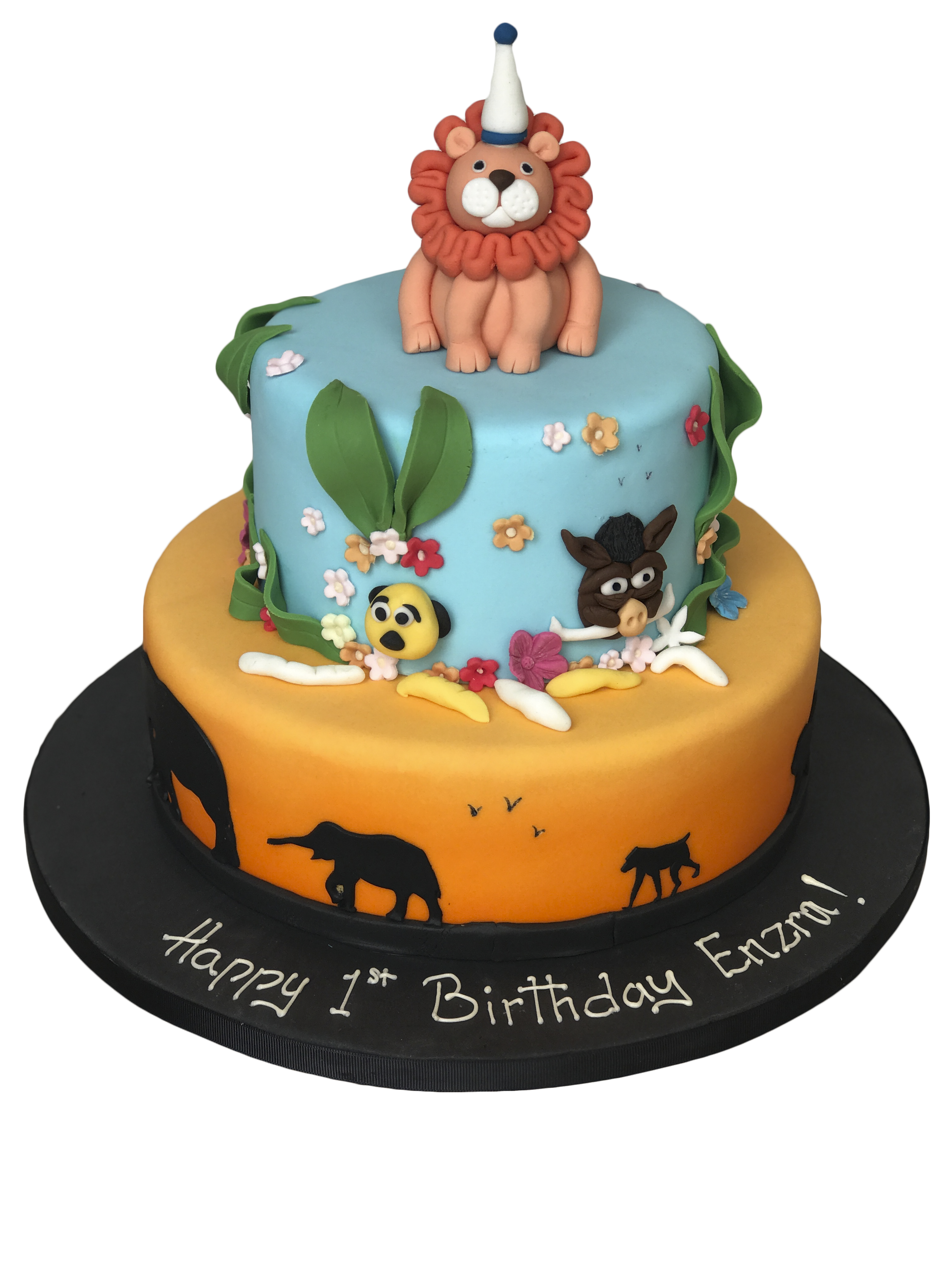 Cake Fiction: Jungle Animals and Waterfall Birthday Cake